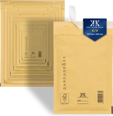 Produktbild von 600 Luftpolster-Versandtaschen C3 C/3 170x225mm (Außenmaß) DIN A5+ Braun