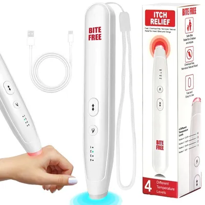 Produktbild von Insektenstich Wärmestift elektrisch tragbar 40–51°C USB wiederaufladbar 500mAh Juckreiz Behandlung Outdoor Camping Reise Zubehör