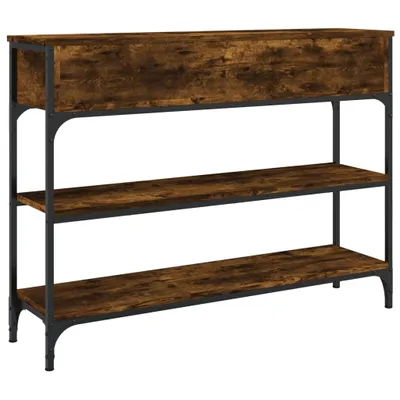 Image de Table console chêne fumé 100x25x75 cm bois d'ingénierie