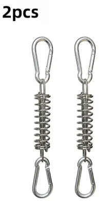 Image de Tendeur pour corde de tente - Crochet de tente avec mousqueton - Fermeture à ressort - Tendeur pour cordes de tente - Acier inoxydable - Lot de 2