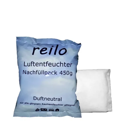 Produktbild von 60x 450g reilo Luftentfeuchter Granulat (77%) – Nachfüllbeutel für Auto, Wohnmobil, Haus & Keller – Universal gegen Schimmel & Feuchtigkeit
