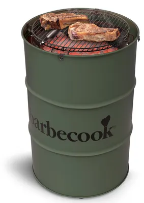 Produktbild von barbecook Edson Holzkohlegrill Fass-Form Tonne Verchromter Grill-Rost verstellba