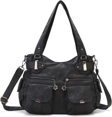 Produktbild von Große Vintage Damen Schultertasche - Wasserdichtes Kunstleder, optimal für Reisen, Arbeit und Einkaufen