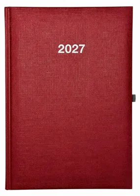 Produktbild von 2027 ADINA Wochenkalender A5+ rot-metallic 24x16cm 1 Woche auf 2 Seiten cremefarbenes 80g Papier