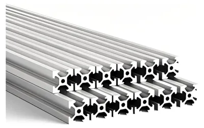 Produktbild von 12 Stück Aluminiumprofil 20x20mm, Strebenprofil mit Nut 6, Zuschnitt 300mm, eloxiertes Konstruktionsprofil für 3D-Drucker und CNC