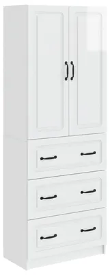Produktbild von vidaXL Schrankset 2 pcs Hochglanz Weiß 66 x 34,5 x 87 cm Holzwerkstoff