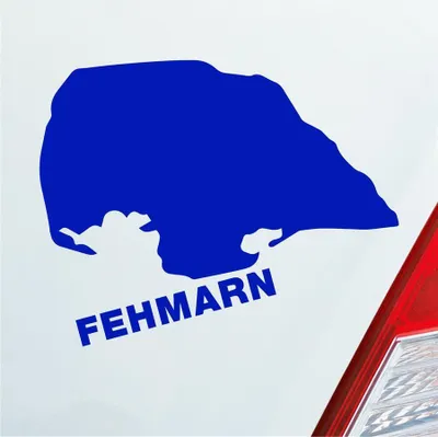Produktbild von Auto Aufkleber Fehmarn Insel Deutschland Urlaub Spaß 10x8 cm Dunkelblau Sticker Heckscheibenaufkleber