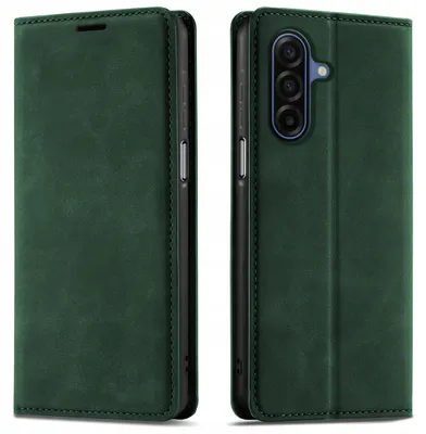 Produktbild von Klapphülle für Samsung A17 5G mit Magnetverschluss aus Leder + 9H-Glas