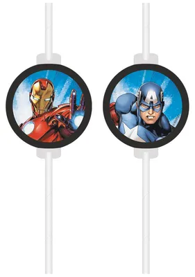 Produktbild von 4 Trinkhalme / Strohhalme - Avengers