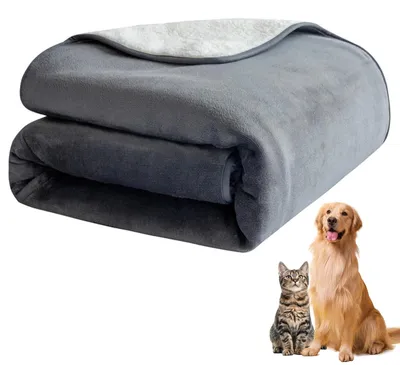 Image de Couverture imperméable pour animaux de compagnie - Douce couverture moelleuse pour chiens et chats - 150 x 127 cm