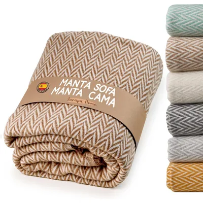 Immagine prodotto di Coperte in cotone multifunzionali, 180 x 260 cm, color beige