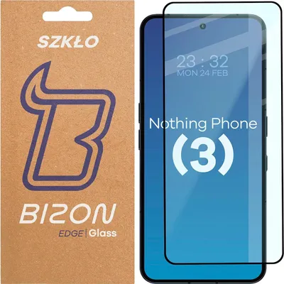 Produktbild von Gehärtetes Glas für Nothing Phone (3), Bizon Glass Edge 2, Schwarzer Rahmen
