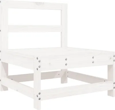 Produktbild von vidaXL Garten-Mittelsofa Weiß Massivholz Kiefer