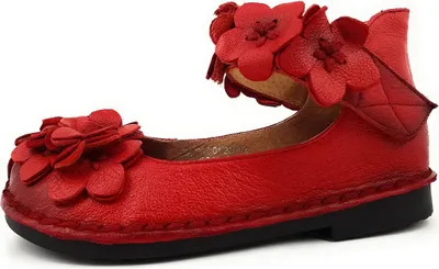 Immagine prodotto di Laura Vita Hocobio: Scarpe da donna, ballerine, ballerine con fibbia, rosse, per il tempo libero