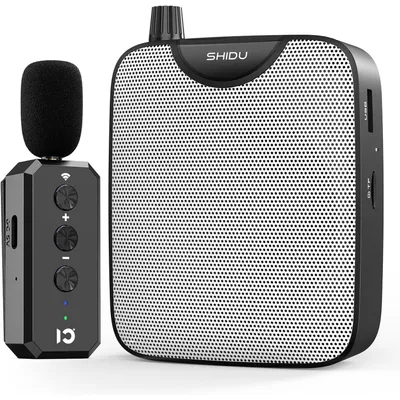 Productafbeelding van Draagbare spraakversterker - Draadloze UHF-microfoon - 2000 mAh - Tot 150 m bereik