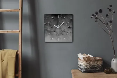 Produktbild von Coloray Hodiny Unikátní 30x30 cm  Tiché hodiny Pro obývací pokoj a kuchyň Nástěnné hodiny Plátno Bílé ručičky hodin - Pampeliška voda