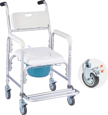 Produktbild von Nachttoilettenstuhl 4 in 1 - Toilettensitzerhöhung 159kg - Höhenverstellbarer Toilettenstuhl