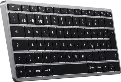 Produktbild von Satechi Slim X1, Mini, Kabellos, Bluetooth, QWERTZ, Schwarz, Grau