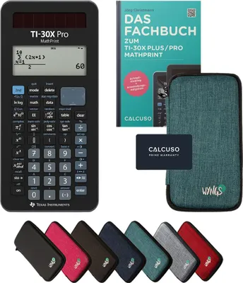 Produktbild von TI-30X Pro MathPrint inkl. Schutztasche Türkis & Fachbuch (132 Seiten, DIN A5) – Wissenschaftlicher Rechner – Smart Set