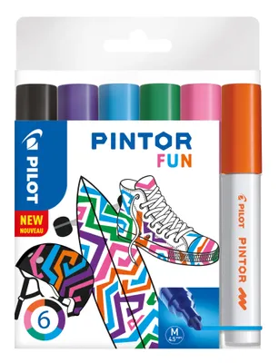 Obrázok produktu pre Pilot 4161S6F Kreatívny popisovač Pintor FUN - M, 6 kusov rôznych