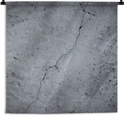 Produktbild von MuchoWow® Wandteppich Wandbehang Beton - Grau - Riss 60x60 cm Tapisserie Dekoration Wandtuch - Dekorationen - Wand Decke