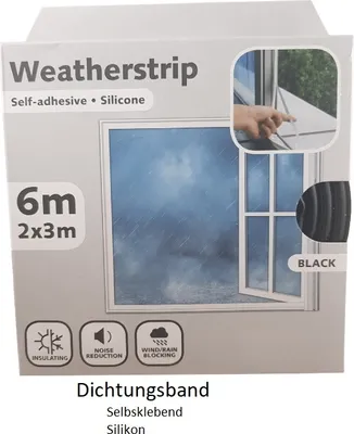Produktbild von Verlofix Abdichtungsband Tür Dichtung Fenster Dichtung selbstklebender streifen Schwarz