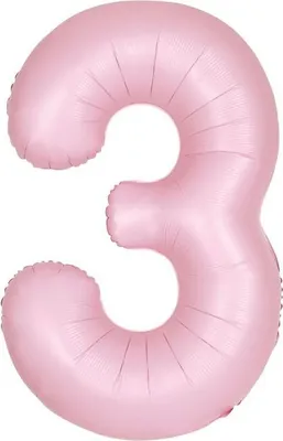 Produktbild von XL Folienballon rosa matt Zahl 3
