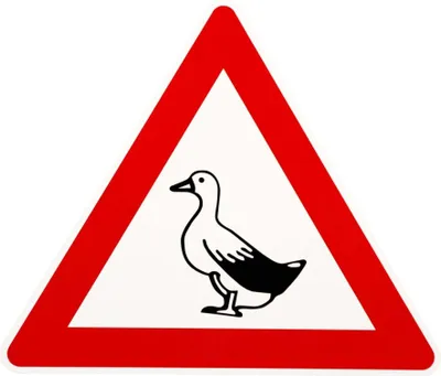 Produktbild von ORIGINAL Verkehrszeichen Nr. 101 m. Sonder-Symbol ACHTUNG ENTE 630 mm SL Verkehrsschild RAL-Gütezeichen Schild Verkehrsschilder Schilder Gefahrenzeichen Warnschild Straßenschild