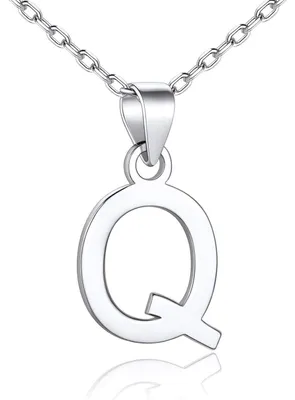 Productafbeelding van Ketting van zilver (925) met een hanger met de initiaal "Q"