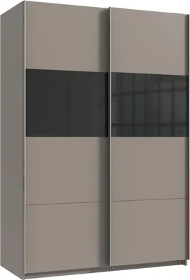 Produktbild von Schwebetürenschrank Bramfeld Kleiderschrank 135x64x198cm Sahara grau Schwarzglas