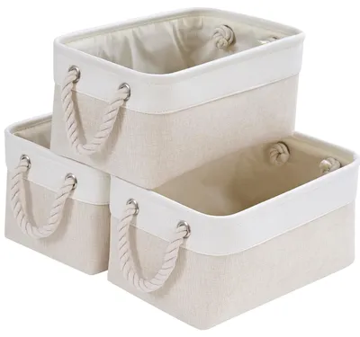 Image de Boîte de rangement en tissu, panier de rangement lavable de taille moyenne, paniers cubiques pour armoire, étagère et