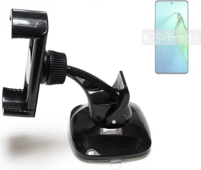 Produktbild von K-S-Trade kompakte Handy-Halterung Windschutzscheibe kompatibel mit Oppo Reno8 Pro+ Armaturenbrett schwarz Autohalterung KFZ Halter Scheiben-Halterung