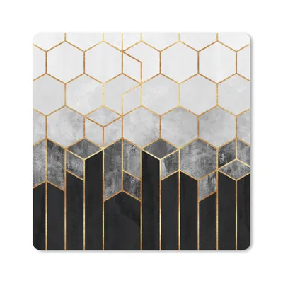 Produktbild von MuchoWow® Mauspad Mousepad Gold - Sechseck - Chic - Muster - Luxus 30x30 cm - Mousepads - Maus Mat - Pad - Mausunterlage - Gaming