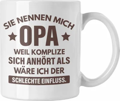 Produktbild von Trendation - Lustige Tasse Opa Geschenke Großvater Vatertag Geburtstag Kaffeetasse mit Spruch für Opa (Weiß)