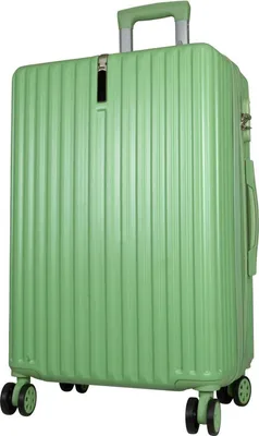 A green suitcase on a white background.