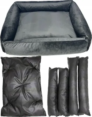 Produktbild von Großes Hundebett, Hundegehege, 120 x 90 cm, abnehmbar, Samt