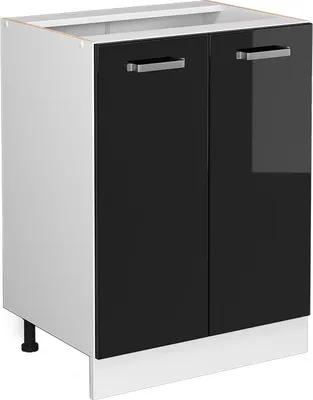 Produktbild von Küchenunterschrank Vicco R-Line Schwarz Hochglanz 60 cm ohne Arbeitsplatte, Model 41089