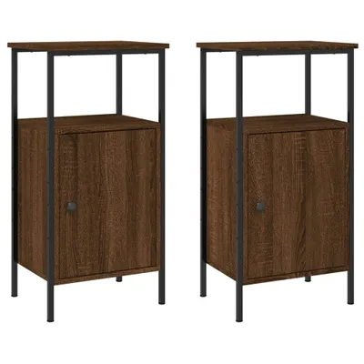 Produktbild von Nachttische 2 Stk. Braun Eichen-Optik 41x31x80 cm Holzwerkstoff