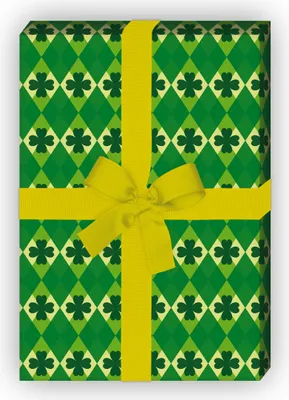 Produktbild von Grünes Glücks Geschenkpapier Set, Dekorpapier mit St. Patricks Klee - G8720, 32 x 48cm
