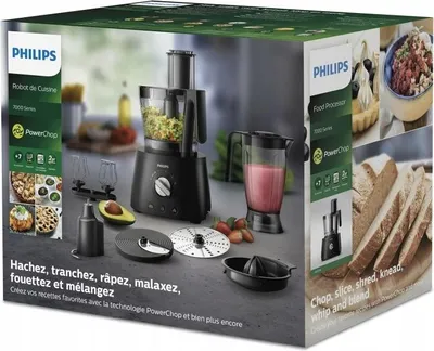 Zdjęcie produktu dla Philips 7000 series Robot kuchenny z serii 7000 HR7776/90, 2,2 l, Obrotowy, Przyciski, 22000 RPM, 20000 RPM, 2,2 l, 1 m