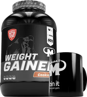 Produktbild von Mammut Nutrition - Weight Gainer 4500 g Dose - 50 Portionen + GRATIS Keramik Tasse, Geschmack: Cookies