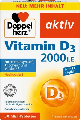 Produktbild von Doppelherz Vitamin D3 2000 I.E. Tabletten 50 St