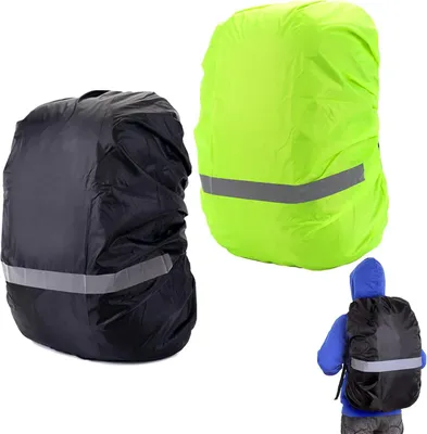 Obrázok produktu pre Balenie 2 Vodotesných Ochranných Batohov, Reflexný Dážďový Kryt 18-25L, Fluorescenčná Zelená & Čierna
