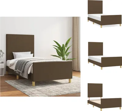 Obrázek produktu pro vidaXL Rám postele s čelem tmavě hnědý 80x200 cm látka - Postele a rámy postelí
