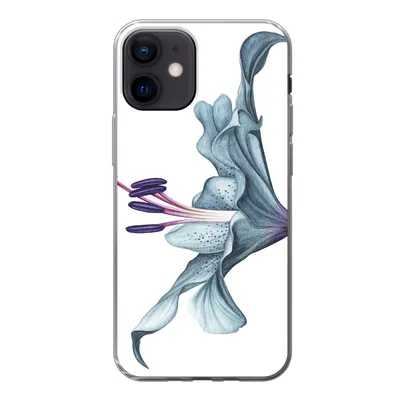 Produktbild von MuchoWow® Handyhülle Schutzhülle Hülle für iPhone 12 Blumen - Aquarell - Lilie Silikon Softcase Handy Hülle - Schutzhülle