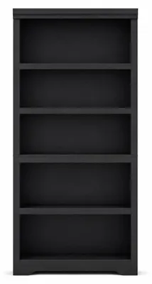 Produktbild von Bücherregal mit 5 offenen Fächern, freistehend, Breite 80 cm (Modell W800), MDF, schwarze Strukturoptik