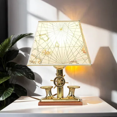 Produktbild von Maritime Tischleuchte Messing massiv 33 cm hoch E27 Tischlampe Wohnzimmer Schlafzimmer