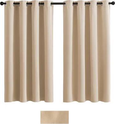 Zdjęcie produktu dla Zasłona oczkowa 130x241cm Beżowa nieprzezroczysta zasłona Zasłona do salonu Sypialnia