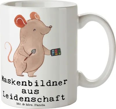 Produktbild von Mr. & Mrs. Panda Tasse Maskenbildner Leidenschaft - Weiß - Geschenk, Kaffeetasse, Beauty Salon, Kaffeebecher, Becher, Ausbildung, Spruch, Kosmetiker, Teebecher, Teetasse