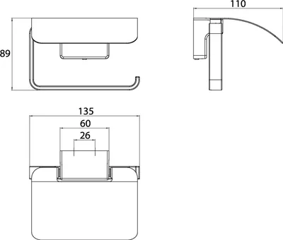 Produktbild von Toilettenpapierhalter 13,5x11x8,9cm Chrom mit Deckel